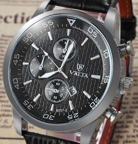 FOR THE EXECUTIVE MAN VALIA 8257-2 ANALOG QUARTZ WRISTWATCH WITH BLACK DIAL