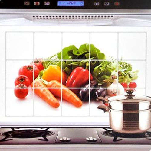 FIRST TIME ON BOB!!!  SPLASHBACK FOIL WALL DECAL FOR THE KITCHEN - 75CM X 45CM