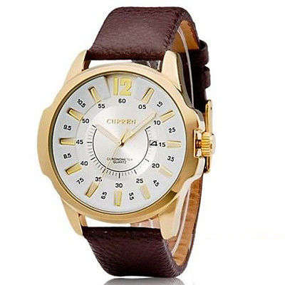 EXECUTIVE WHITE CURREN MENS QUARTZ ANALOG WRIST WATCH WITH DATE VERY STYLISH ACCENTUATING TRUE CLASS