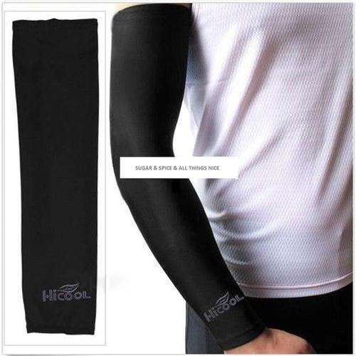 SPRING SALE - HI-COOL UV  PROTECTION SLEEVES PROTECT YOUR ARMS WHILE PLAYING OUTDOOR SPORTS BLACK