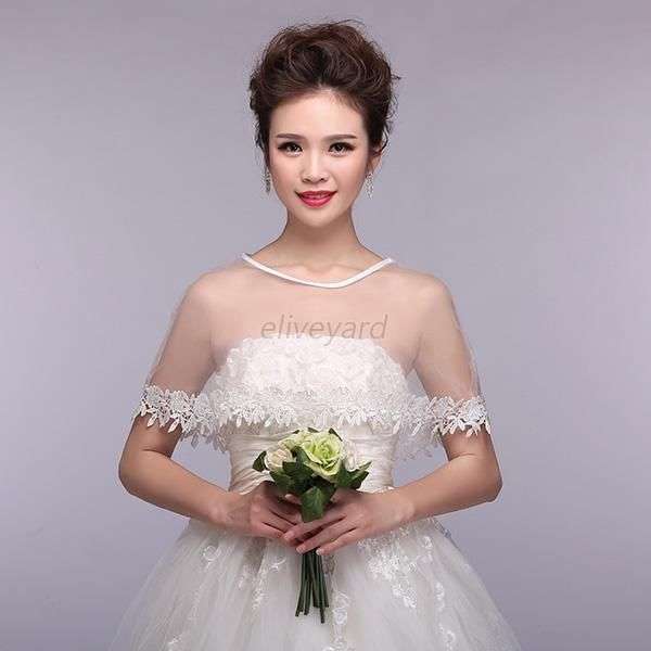 LACE TRIM EDGING IVORY BRIDAL BOLERO  SHAWL COVER-UP SUITABLE FOR BRIDE OR BRIDESMAIDS
