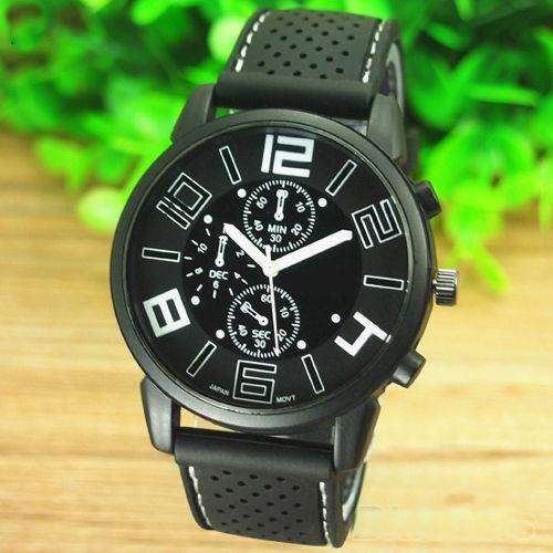 MEN'S F1 SERIES QUARTZ STAINLESS STEEL ANALOG SPORTS WRISTWATCH BLACK FACE WHITE NUMERALS