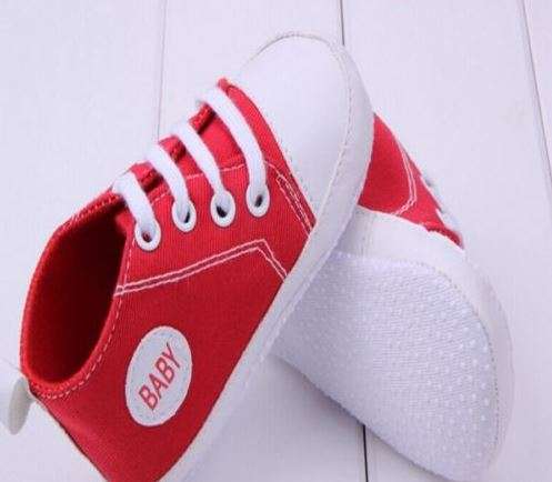 SEE ALL OUR STUNNING BABY SHOES AND CLOTHING ON SALE!  CANVAS SNEAKERS  - AGE 12 - 18 MONTHS  # 13