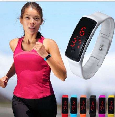 ULTRA THIN RED LED SPORTS WATCH - AVAILABLE IN BLACK - UNISEX -  SILICONE STRAP