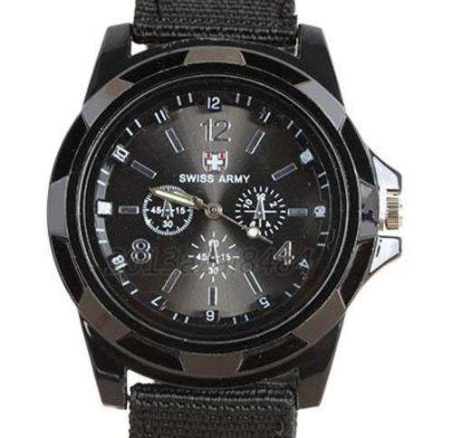 CLASSIC MILITARY SPORTS QUARTZ MEN'S WRIST WATCH, SWISS ARMY DESIGN, WITH NYLON STRAP
