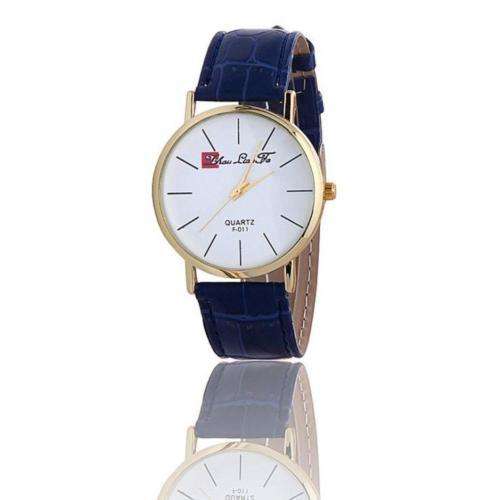 CLASSIC IN APPEARANCE CASUAL DAY TO DAY WEAR FASHION WATCH WITH ROYAL BLUE FAUX LEATHER STRAP