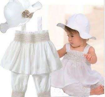 GORGEOUS OFF WHITE BABY 3PCS SMOCKED OUTFIT INCLUDE HAT , PANTS AND TOP - SEE RECOMMENDED AGE