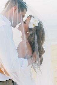 WHITE ORCHID BRIDAL HAIR CLIPS - SET OF 2 - PERFECT FOR BEACH WEDDING