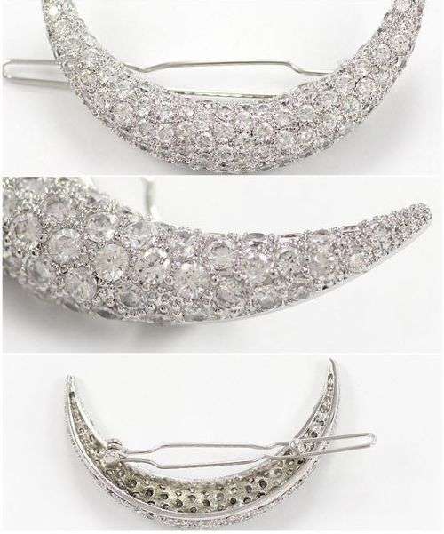 SEMI-CIRCLE/ MOON SHAPE RHINESTONE HAIR CLIP - PERFECT FOR A SPECIAL OCCASION