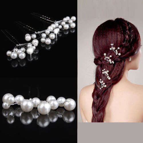 BRIDAL HAIRPIN - MULTI-BRANCH OF FAUX PEARLS - BEAUTIFULLY CRAFTED -  YOU CAN ATTACH VEIL WITH THESE