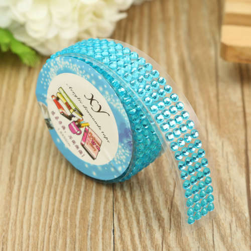 ROLL OF DECROTIVE RHINESTONE WASHI TAPE - TURQUOISE BLUE - FOR SCRAPBOOKING / PAPER CRAFTS