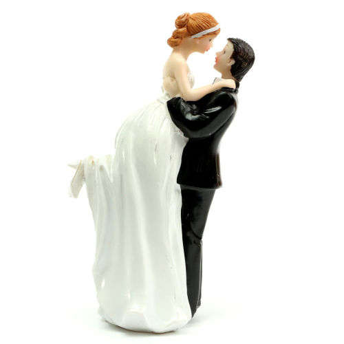 GORGEOUS EMBRACE RESIN WEDDING CAKE TOPPER - BRIDE AND GROOM - "SWEET LOVE"
