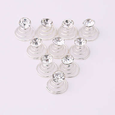 6 PCS BRIDAL HAIR JEWELLERY SET -  SPIRAL COILS WITH RHINESTONE  - HAIR ACCESSORY