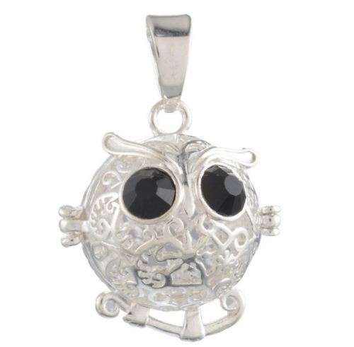 MEXICAN BOLA  - PREGNANCY HARMONY CHIMEWISE MOTHER OWL CAGE PENDANT -  ANGEL CALL BALL CHIME