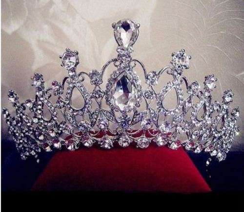 ABSOLUTELY GORGEOUS BRIDE`S TIARA JEWELLERY WITH TEARDROP CRYSTALS  - BRIDAL TIARA