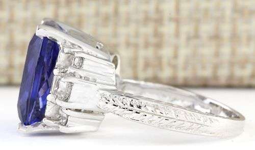 AWESOME BLUE AND WHITE SAPPHIRE CZ RING HALLMARKED 925 SILVER PLATED  RING SIZE 7 (0)