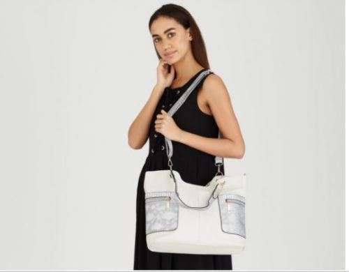 DESIGNER HANDBAG - MODA SCAPA - DOVE GREY - LARGE FULLY LINED SHOULDER BAG