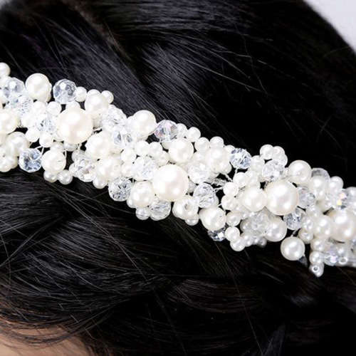 EXQUISITE BRIDE'S HAIR JEWELLERY FAUX PEARL  -  USE AS BRIDAL HEADBAND / TIARA  OR HAIR ACCESSORY
