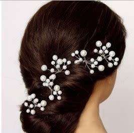 BRIDAL HAIRPIN - MULTI-BRANCH OF FAUX PEARLS - BEAUTIFULLY CRAFTED -  YOU CAN ATTACH VEIL WITH THESE