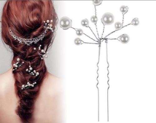 BRIDAL HAIRPIN - MULTI-BRANCH OF FAUX PEARLS - BEAUTIFULLY CRAFTED -  YOU CAN ATTACH VEIL WITH THESE