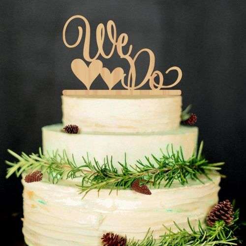 BLANK WOODEN WE DO CAKE TOPPER - SUITABLE FOR WEDDING CAKE - SEE OUR LOVELY RANGE