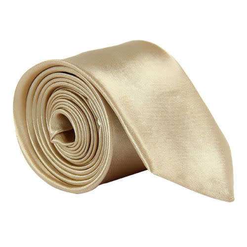 GROOM / GROOMSMAN - CLASSIC SKINNY MEN'S SLIM CHAMPAGNE  SILK JACQUARD WOVEN NECKTIE
