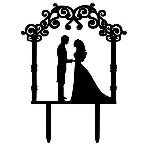 GOLD WEDDING CAKE TOPPER GROOM-AND-BRIDE ACRYLIC CAKE DECORATION - SEE OUR LOVELY RANGE