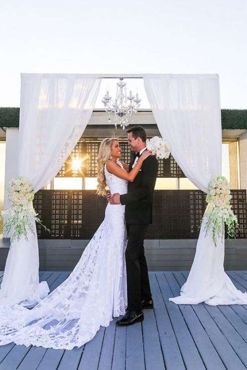 10M  x 75CM - WHITE DRAPING FOR WEDDING/BABY SHOWER OR ANY SPECIAL OCCASION