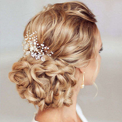 AWESOME GOLD BRIDAL FAUX PEARL FLORAL SPRAY HAIR COMB - AMAZING HAIR ACCESSORIES - ALSO IN SILVER