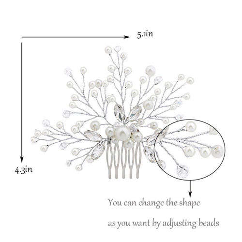 AWESOME GOLD BRIDAL FAUX PEARL FLORAL SPRAY HAIR COMB - AMAZING HAIR ACCESSORIES - ALSO IN SILVER