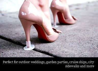 1 PAIR CLEAR SHOE HEEL PROTECTORS - PREVENTS HIGH HEEL SHOES FROM SINKING INTO GRASS OR PAVING