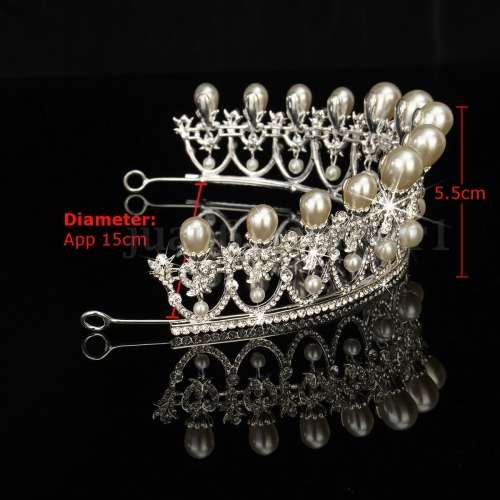 FIT FOR A ROYAL PRINCESS STUNNINGLY BEAUTIFUL BRIDE'S TIARA  WITH TEARDROP PEARLS  - BRIDAL TIARA