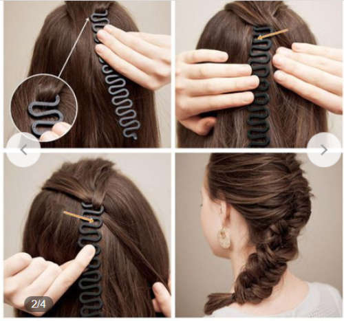 NEW!!! FRENCH BRAIDING TOOL - EASY TO USE - FOR A PROFESSIONAL HAIRDRESSING STYLE - BLACK
