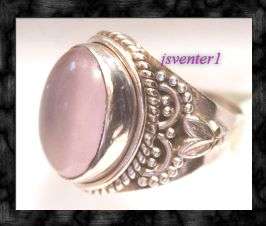 "GORGEOUS" ROSE QUARTZ RING CRAFTED IN HALLMARKED 925 STERLING SILVER