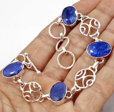 "NEW YEARS DEAL" BLUE SAPPHIRE 925 STERLING SILVER BRACELET