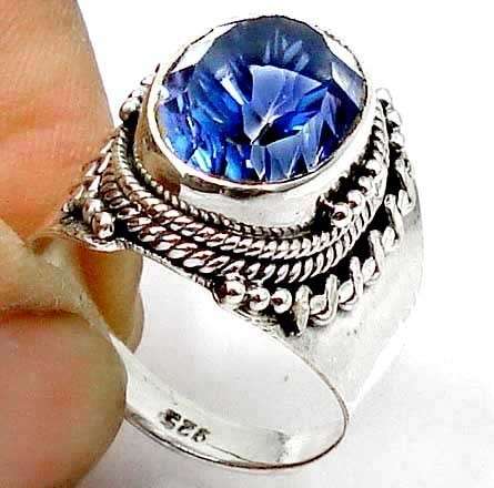 GENUINE TANZANITE MYSTIC TOPAZ RING CRAFTED IN HALLMARKED .925 STERLING SILVER