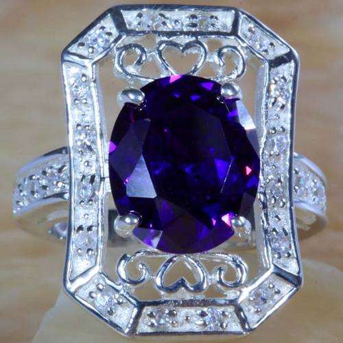 "ASTOUNDING - LAST ONE" COLOUR CHANGE AMETHYST & WHITE TOPAZ CZ RING