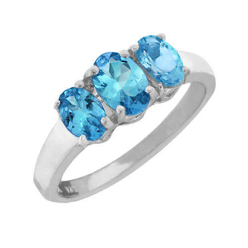 "R1638.00" VALUATION CERT INCLUDED - GENUINE 2.1ct 3 STONE BLUE TOPAZ SET IN A 925 STERLING SILVER