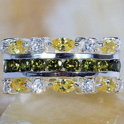 SENSATIONAL "STOCK CLEARANCE SALE!!!" "CITRINE, PERIDOT & WHITE QUARTZ RING