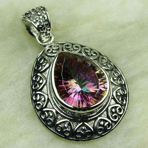 "NEW SPRING STOCK!!" MYSTIC TOPAZ CZ PENDANT CRAFTED IN 925 STERLING SILVER