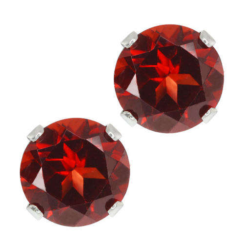 "YOUNG LADIES" GENUINE GARNET EARRINGS CRAFTED IN PURE .925 STERLING SILVER