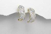 GENUINEWHITE DIAMOND EARRINGS CRAFTED IN GOLD VERMEIL