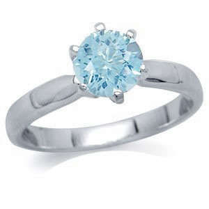 1ct. Natural Sky Blue Topaz 925 Sterling Silver Solitaire Ring
