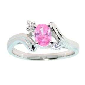 1.86 CTW OVAL PINK & WHITE TOPAZ CZ CRAFTED IN .925 STERLING SILVER  RING