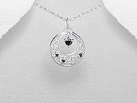 MIDNIGHT BLUE SAPPHIRE CZ PENDANT CRAFTED IN HALLMARKED .925 STERLING SILVER