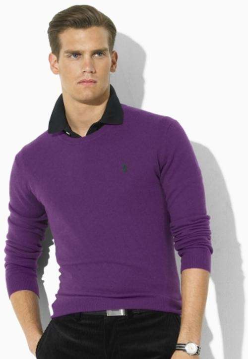 Men's POLO Jersey (Purple) XL Round Neck