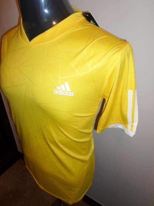 Adidas Men's Barricade Athletic T-Shirt (XL) - Yellow & White
