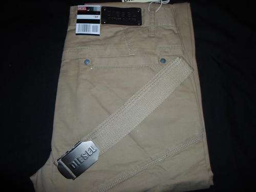 ** FREE DELIVERY - Diesel CHINO's with BELT Size W-36 L 33 (Colour : Beige)