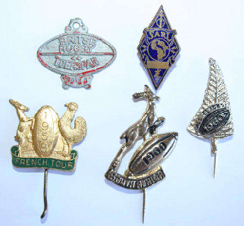 Vintage Rugby stickpin badges, South Africa, New Zealand, France, Wales