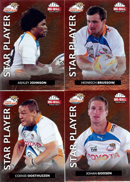 Big Ball Rugby Collection 2012 - 4x Cheetahs Star Players - Mint